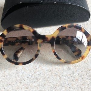 Prada round tortoise Sunglasses